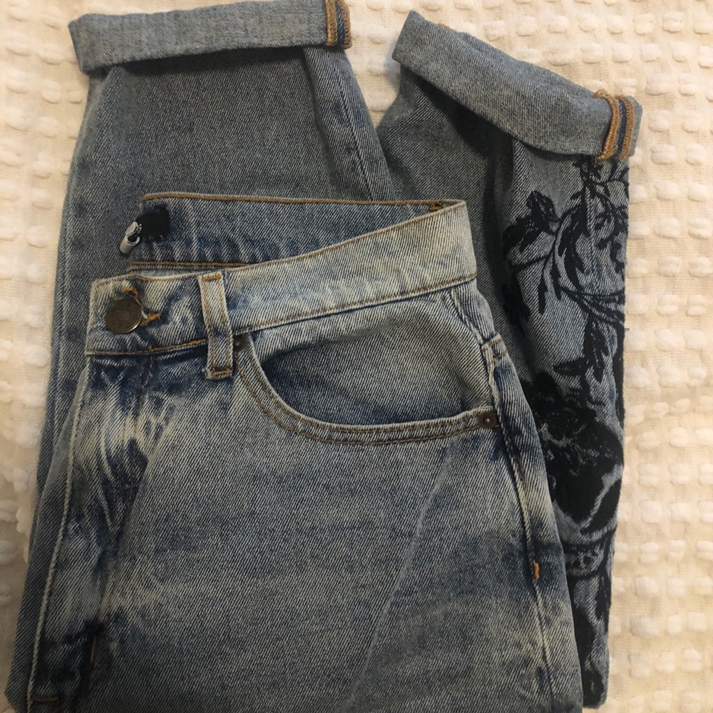 Urban Outfitters Mom Jeans with Flower Detail